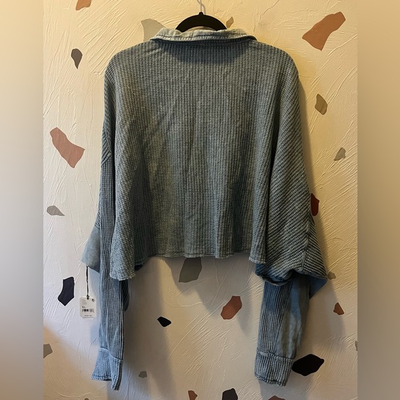 NWT Free People | FP One Cropped Scout Jacket in Blue size XL - Picture 7 of 10